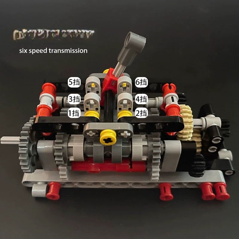 Building blocks, electric engine, V16 engine, MOC gearbox, cylinder, mechanical gear and more