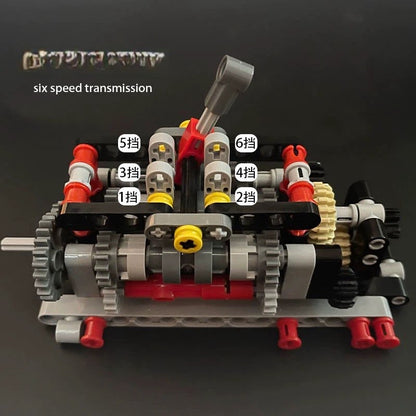Building blocks, electric engine, V16 engine, MOC gearbox, cylinder, mechanical gear and more