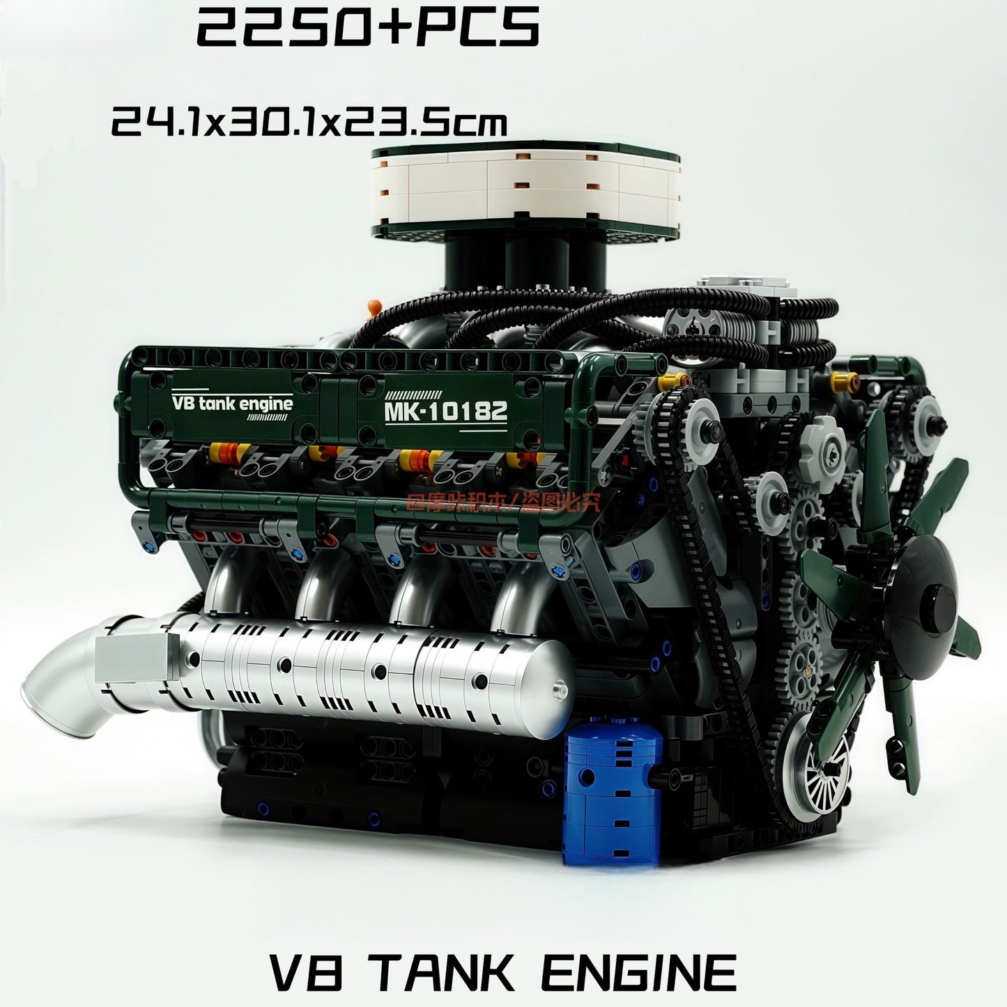 German car engine mechanical building block model electric ornament remote control engine educational toys assembly gift men