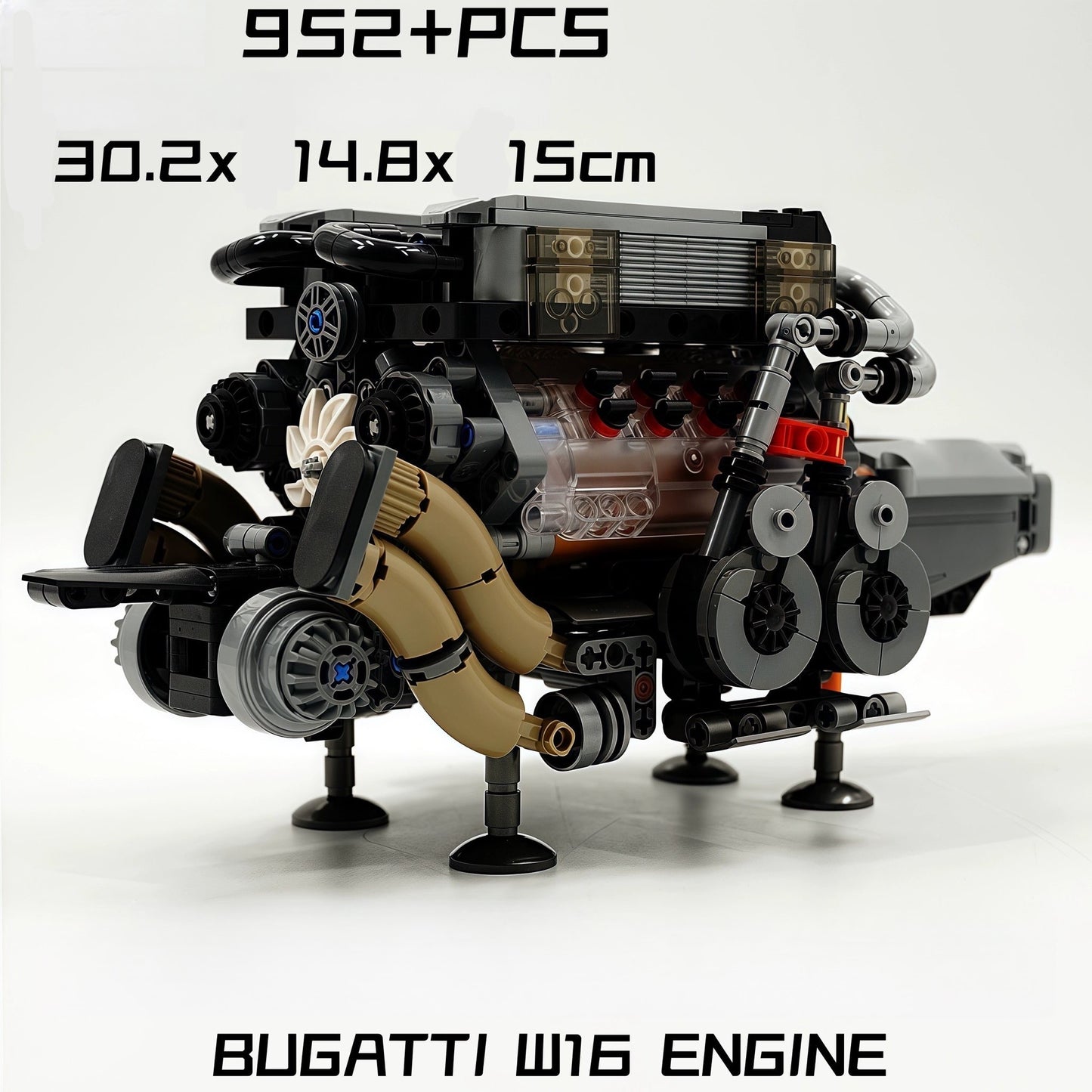 German car engine mechanical building block model electric ornament remote control engine educational toys assembly gift men