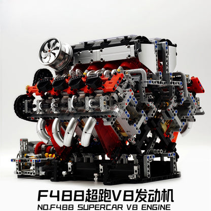 German car engine mechanical building block model electric ornament remote control engine educational toys assembly gift men