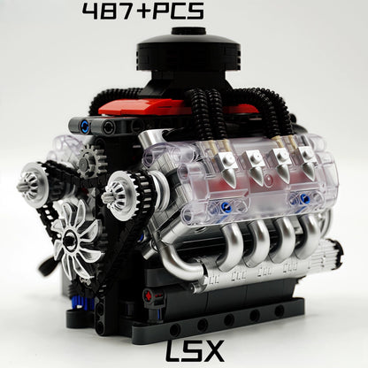 German car engine mechanical building block model electric ornament remote control engine educational toys assembly gift men