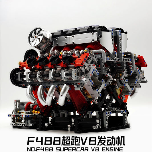 German car engine mechanical building block model electric ornament remote control engine educational toys assembly gift men