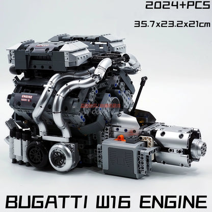 German car engine mechanical building block model electric ornament remote control engine educational toys assembly gift men