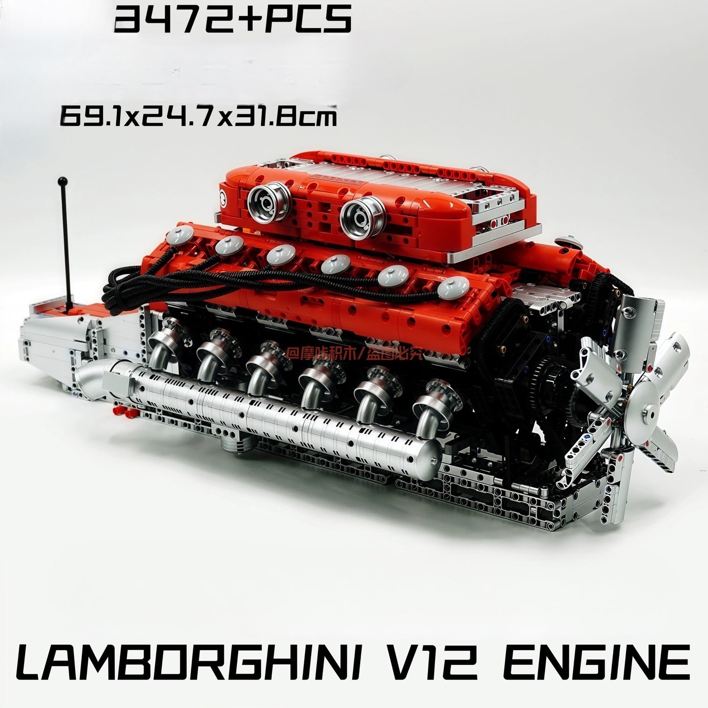 German car engine mechanical building block model electric ornament remote control engine educational toys assembly gift men