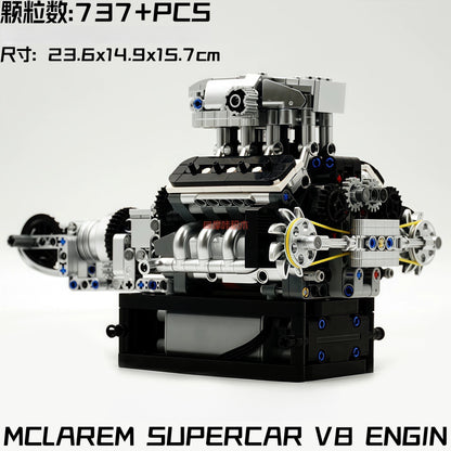 German car engine mechanical building block model electric ornament remote control engine educational toys assembly gift men