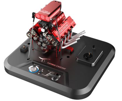 Tuoyang V8 engine all-metal mechanical assembly model fuel mini eight-cylinder engine, can run !
