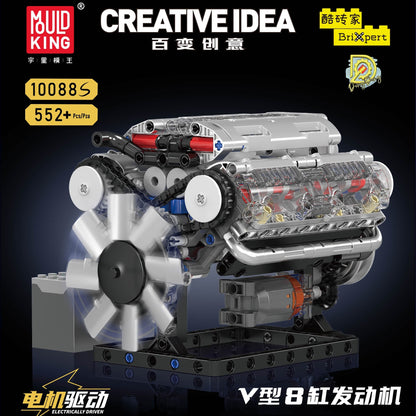 V8 engine engine model mechanical assembly building blocks