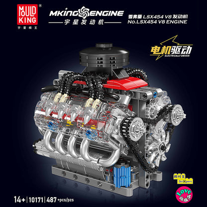 V8 engine engine model mechanical assembly building blocks