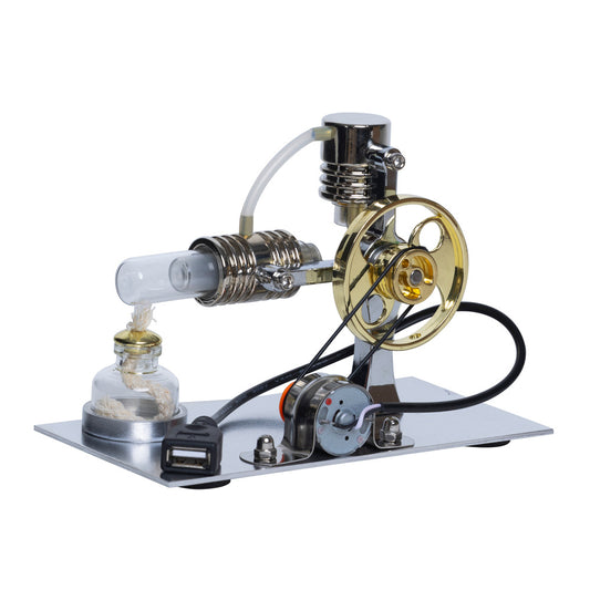 Stirling engine model, steam physics, science small production
