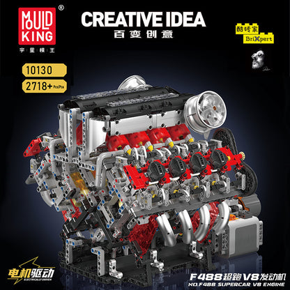 V8 engine engine model mechanical assembly building blocks