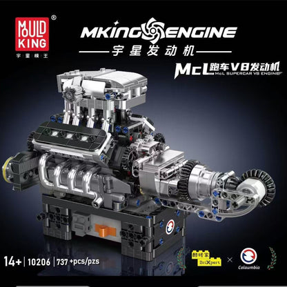 V8 engine engine model mechanical assembly building blocks