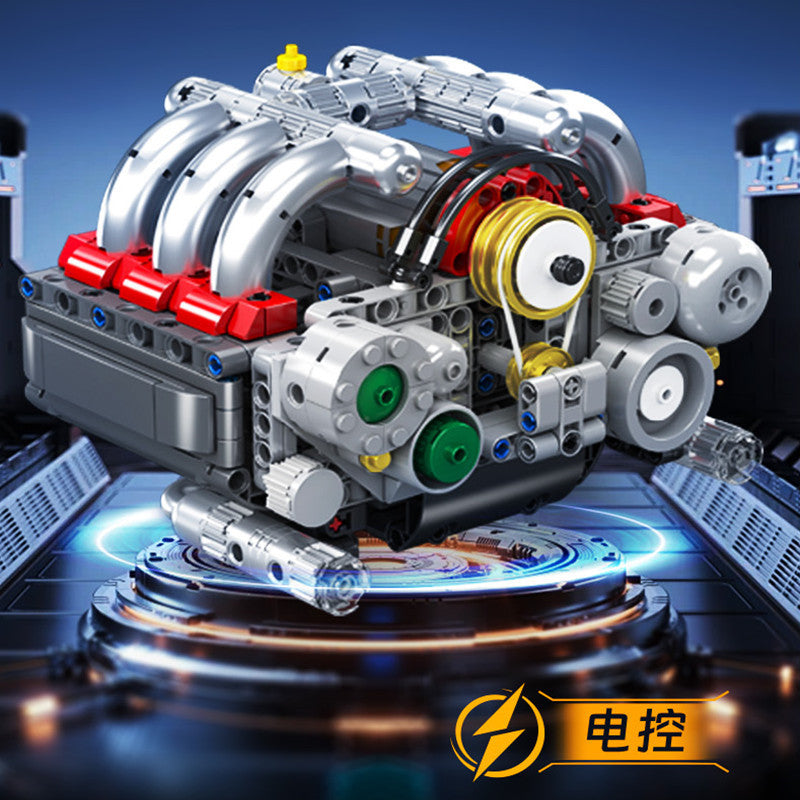 V8 engine engine model mechanical assembly building blocks